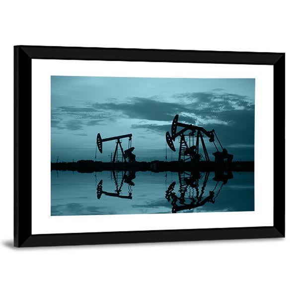 Oil Pipeline & Pumping Unit Canvas Wall Art - Tiaracle