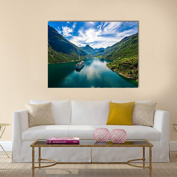 Scenic Geiranger Fjord In Norway Canvas Wall Art Tiaracle