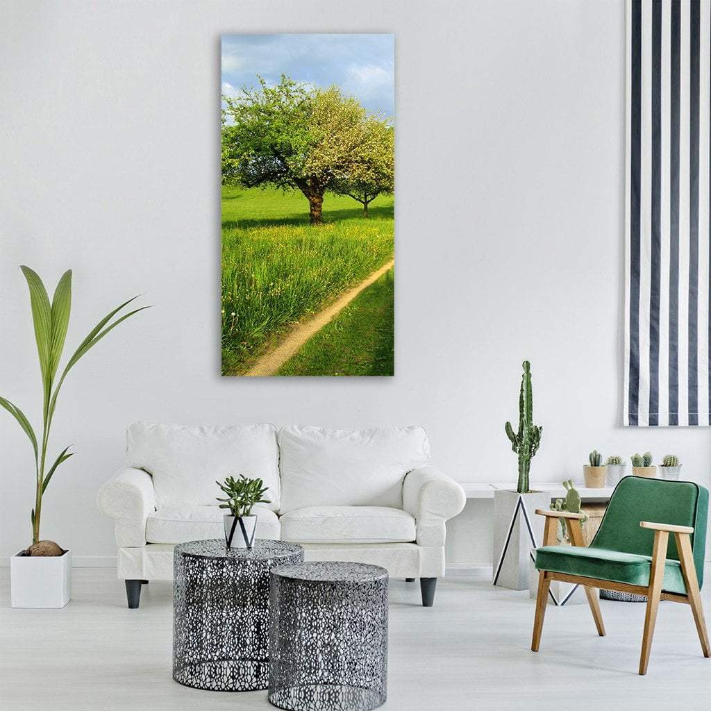 Spring Oil Seed Landscape Vertical Canvas Wall Art - Tiaracle