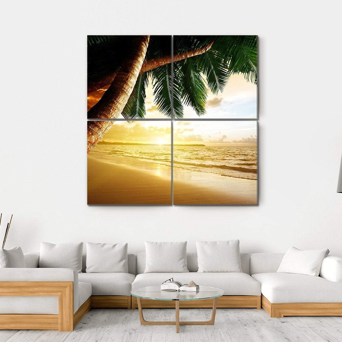 Sunrise On Caribbean Beach Canvas Wall Art