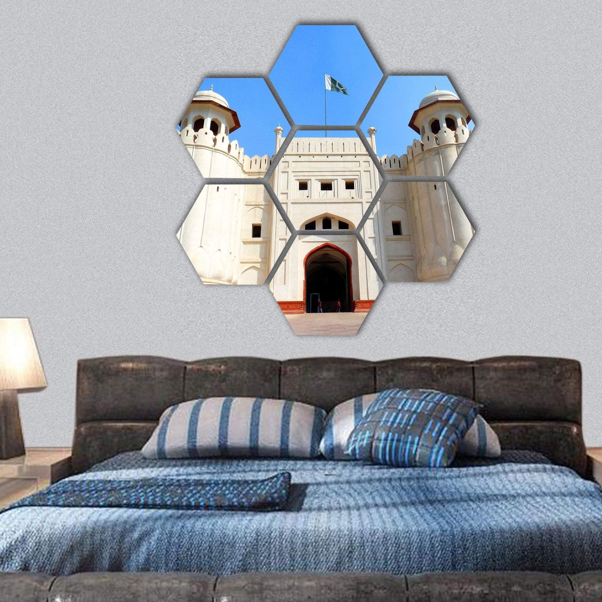 The Lahore Fort In Pakistan Hexagonal Canvas Wall Art
