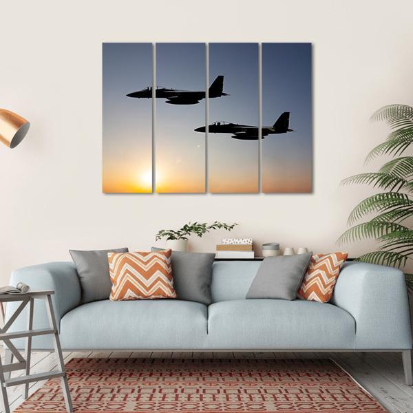 Two Fighter Jets Canvas Wall Art