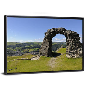 View Of Castell Dinas Bran Canvas Wall Art - Tiaracle