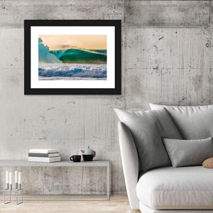 Bonzai Pipeline Surf Wave In Hawaii Panoramic Canvas Wall Art - Tiaracle