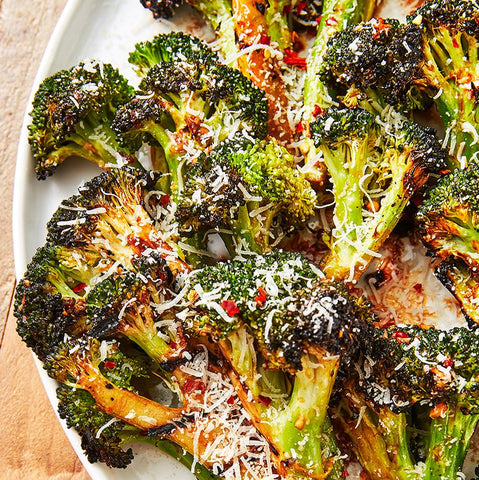 broccoli spicy grilled yields servings