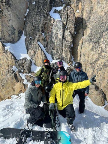 A group photo at the top of Lolita's Gash White Cap Alpine