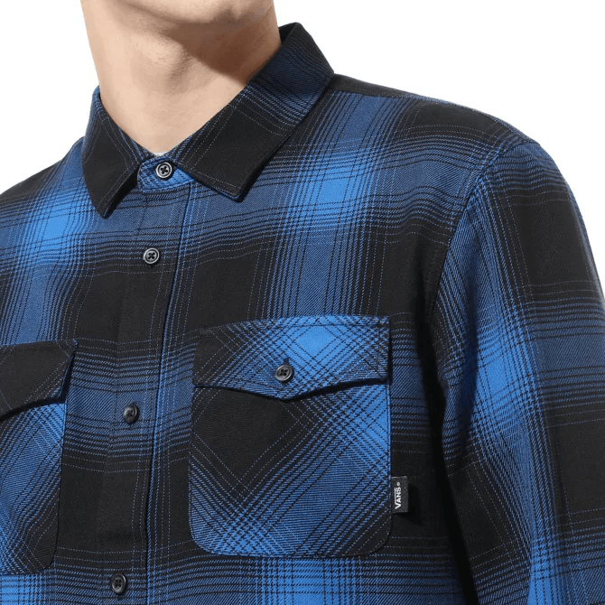 vans blue button up