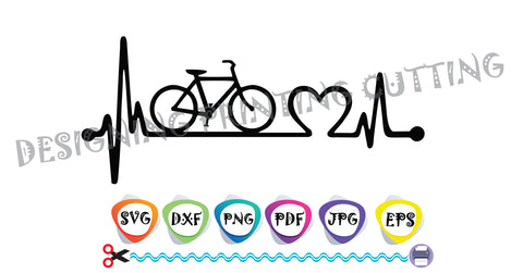 Download Bike Love Svg Bicycle Lifeline Cut Files Ekg Svg Bikers Quote Svg Hear Anna Embroidery Designs