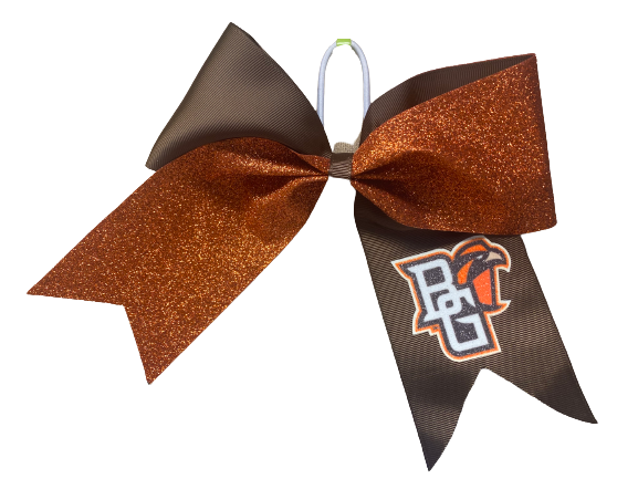 BGSU Cheer Bow w/ Orange Glitter