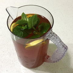 Iced tea, lemon sliced and mint garnish recipe by Janet Rice-Bredin of Pretty Warm Designs