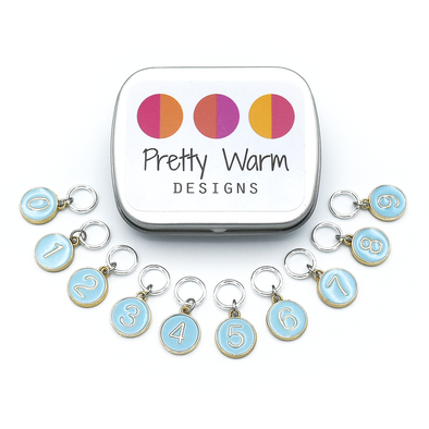 Number Stitch Marker for Knitting and Crochet, 0-9 Enamel Charms