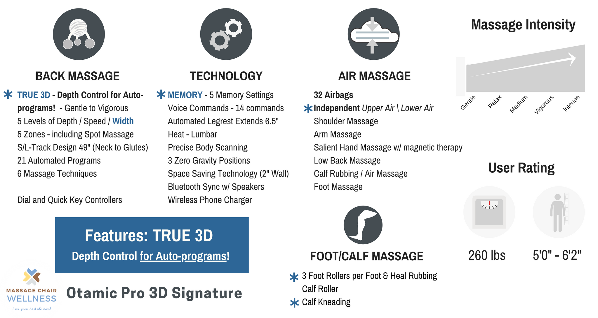 Otamic Signature 3D Massage Chair Features