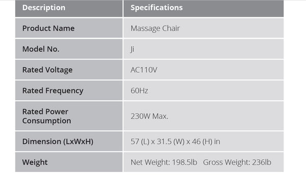 Inner Balance Ji Specifications