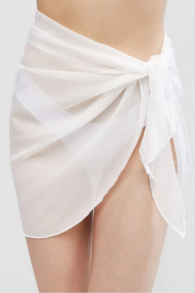 white sheer skirt cover up