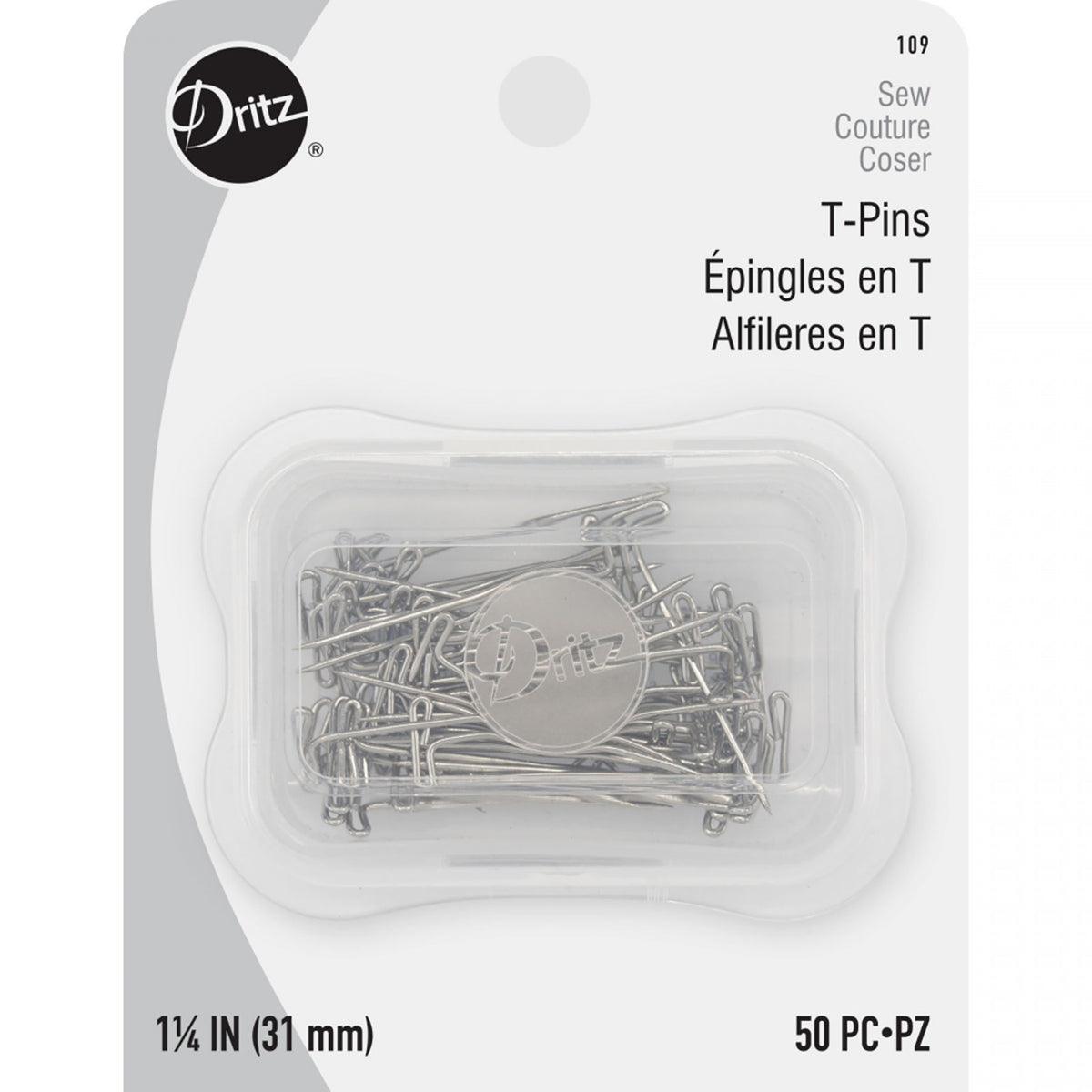Dritz Dressmaker Pins Size 17 Nickle Plated Steel - 1 1/16 - 750