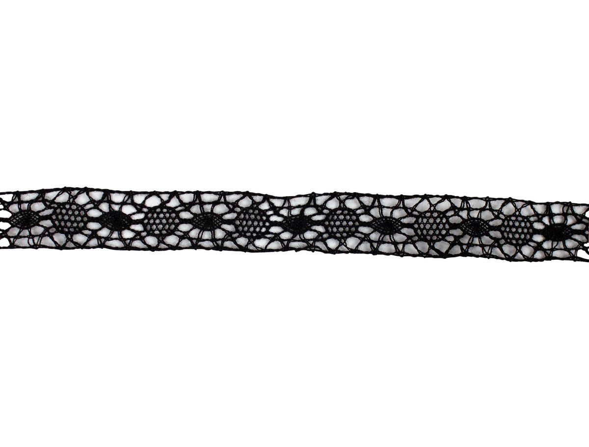 Vintage Open Scallop Lace Trim - Black Iris (Sold by the Yard), Black Lace  Trim