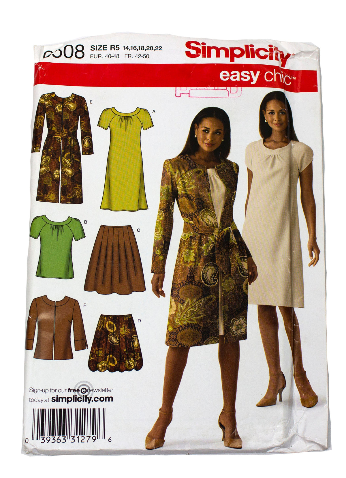 Simplicity 9889 Teen and Women's Top, Mini Skirt and Pants - Size