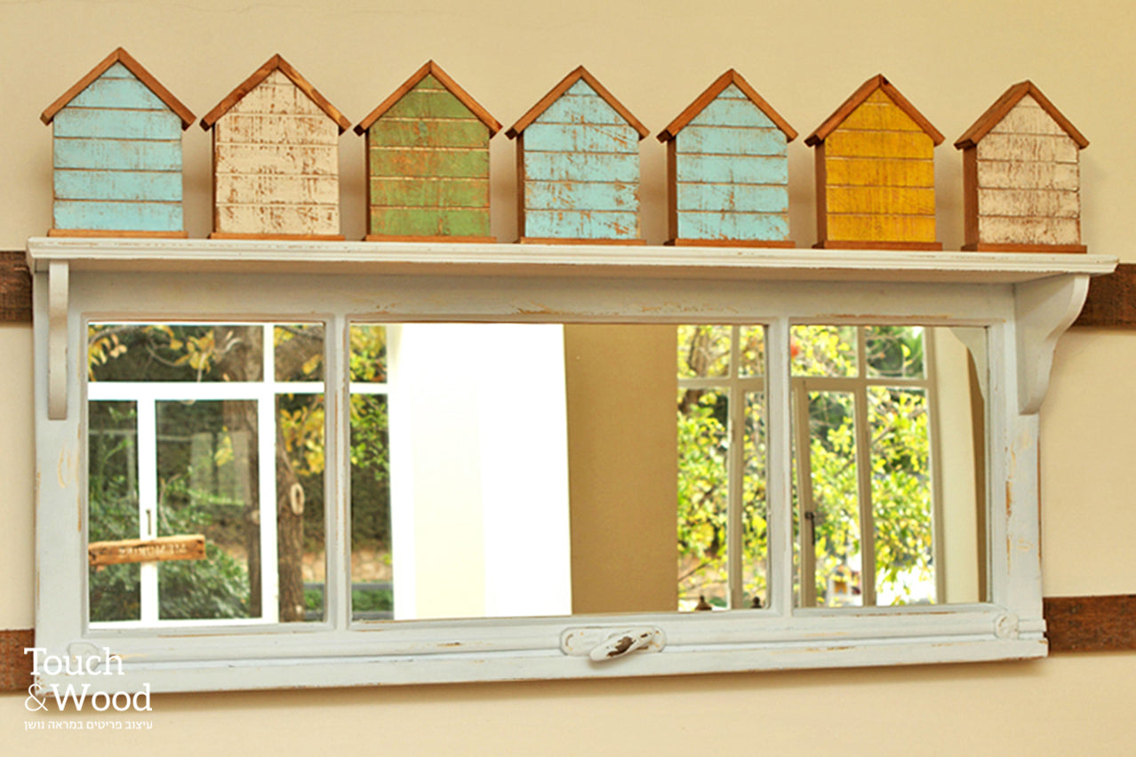 window frame with upper shelf
