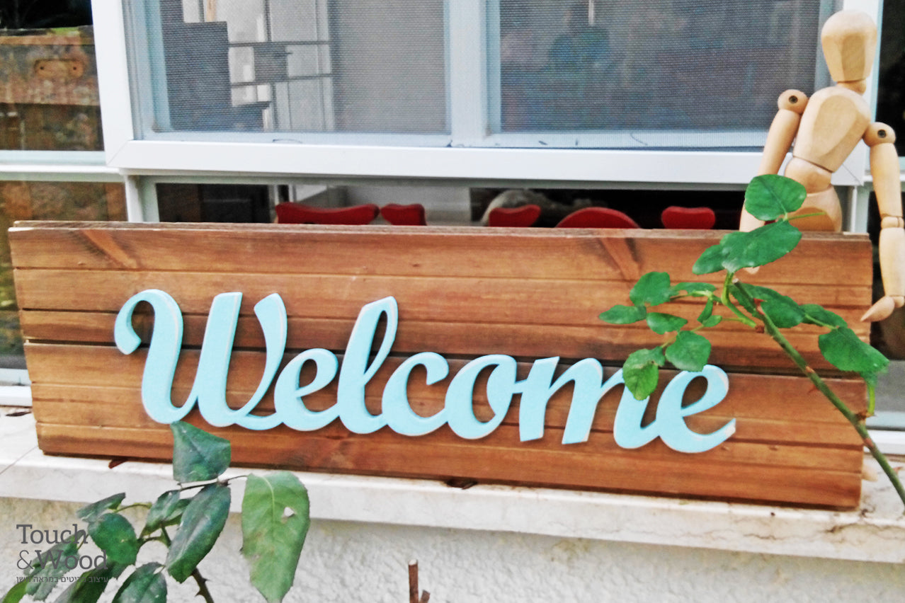 welcome home wood sign