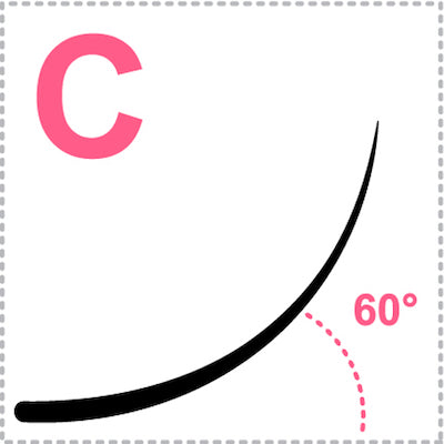 C curl for false eyelashes are a more prominent lash style