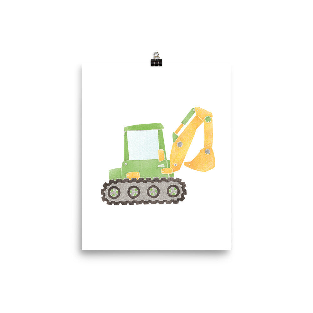 Download Construction Truck Nursery Print Green Excavator Bryson S Books