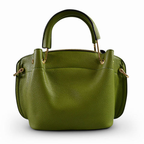 women leather green handbag 
