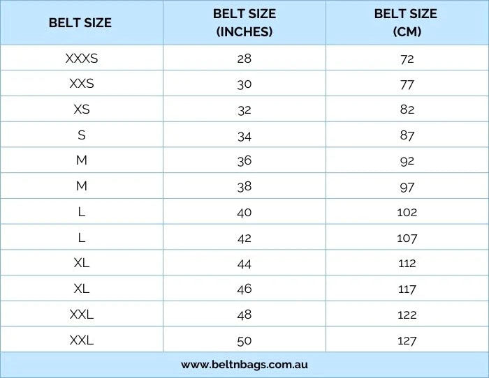 Belt Size Guide | Genuine Leather Belts and Bags | BeltNBags