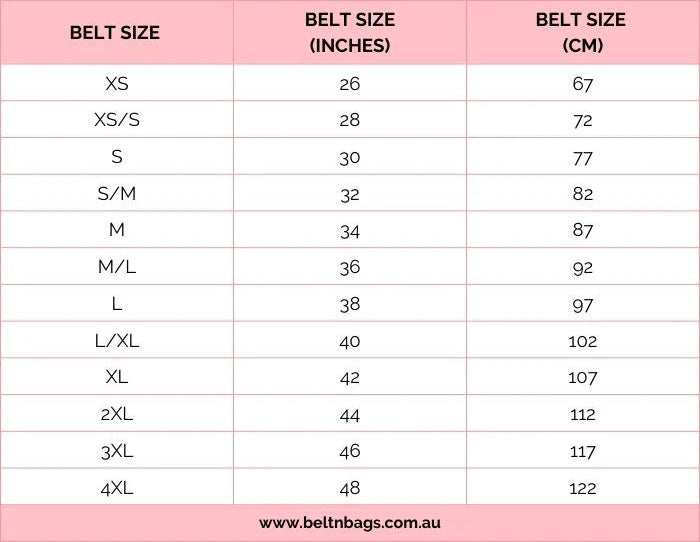 Fendi Belt Size Chart