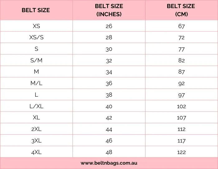 Belt Size Guide | Genuine Leather Belts and Bags | BeltNBags