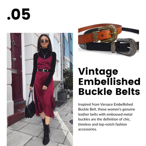 shop online womens vintage embossed metal buckle australia 
