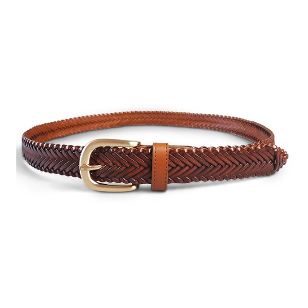 Brown Carol braided leather belt, Fortela