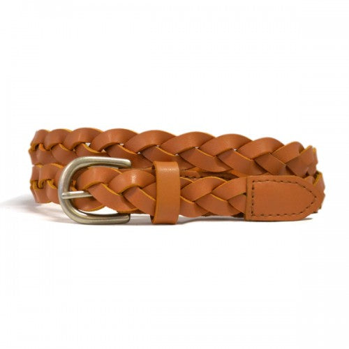 LOUISE - Womens Tan Genuine Leather Plaited Belt – BeltNBags