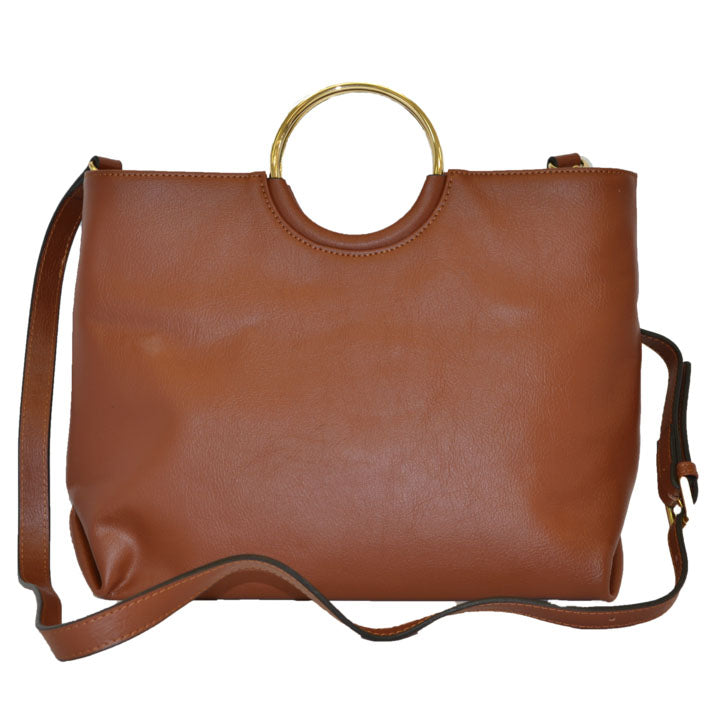 tan leather handbag