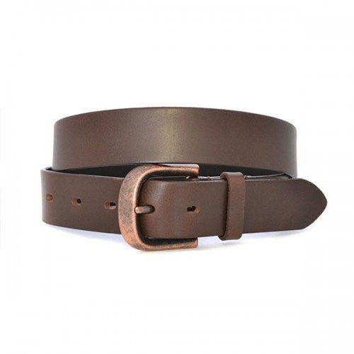 PEDRO - Mens Brown Leather belt with Antique Copper Buckle – BeltNBags