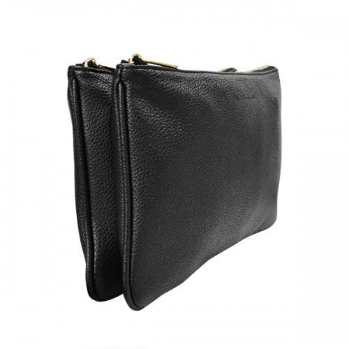 black vegan leather bag