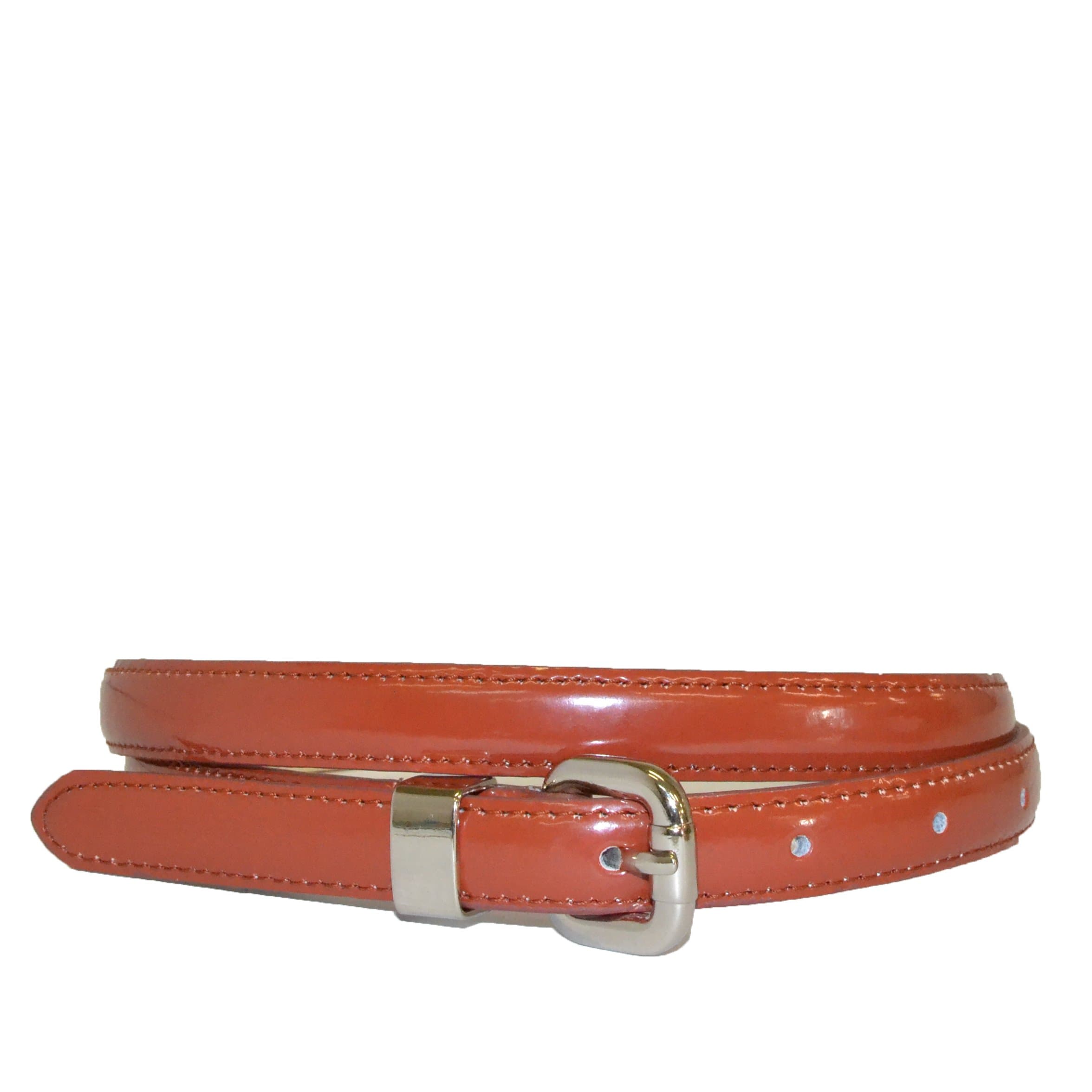 brown patent leather belt