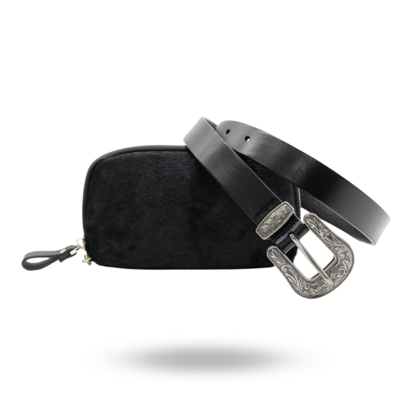 Women's Becca 100% Leather Belt in Black - Swanndri NZ