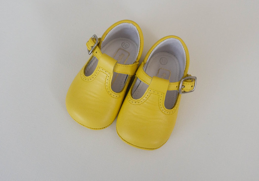 yellow t bar shoes