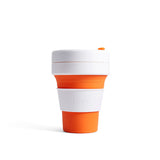 Stojo Collapsible reusable cup orange