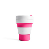 Stojo Collapsible reusable cup pink