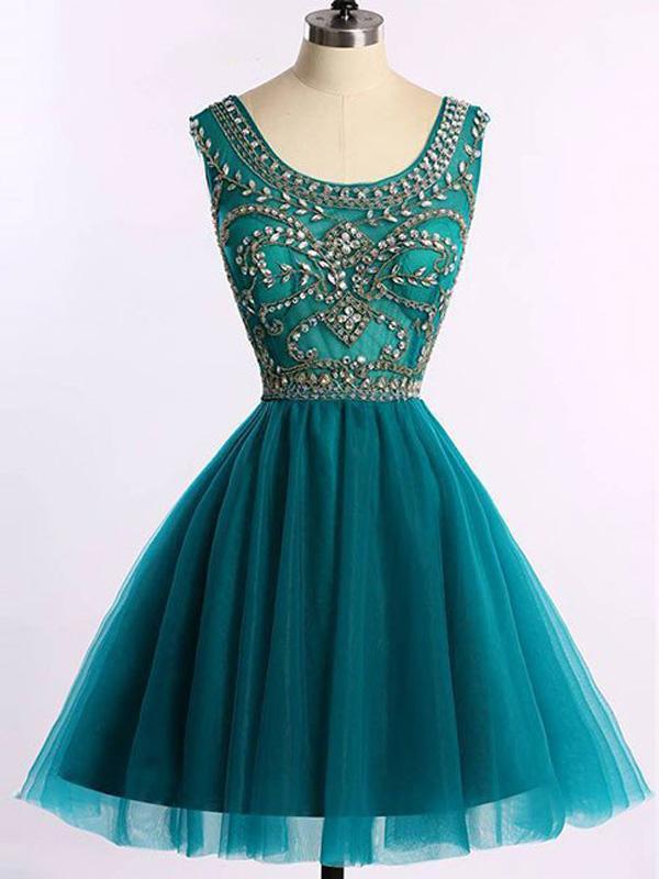 Custom Cute Green Beaded Short Homecoming Dresses Online, CM532 ...