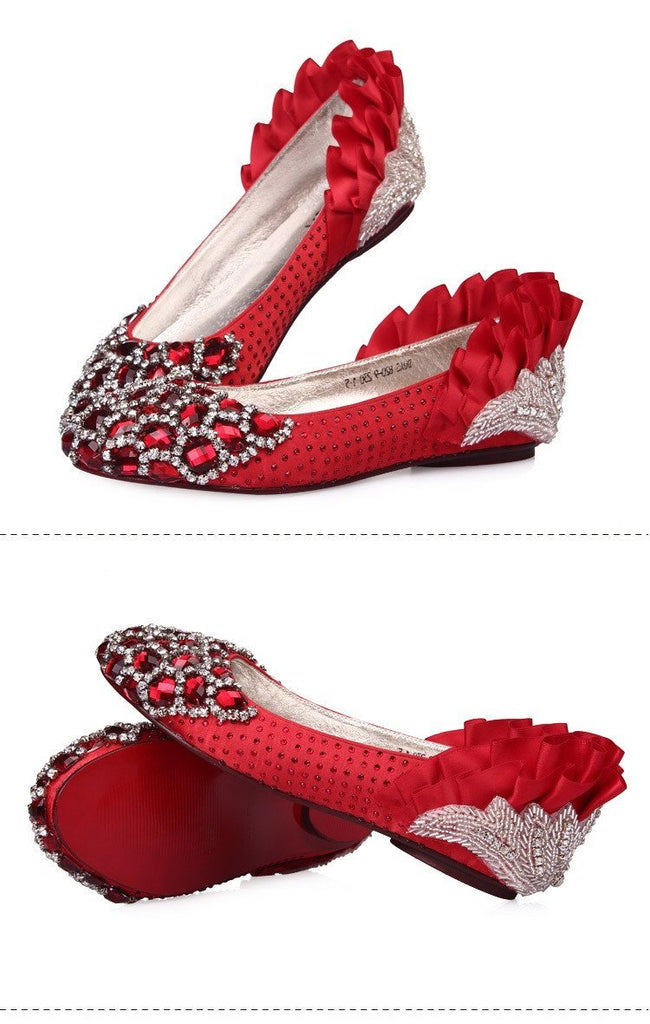 crystal flat shoes