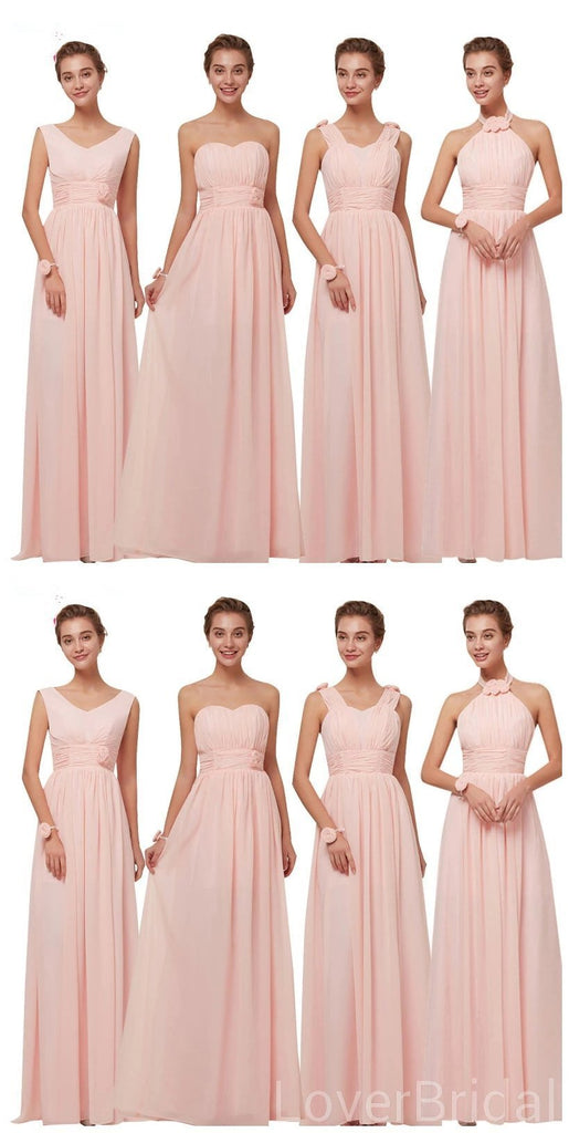 Mismatched Blush Pink Chiffon Cheap Bridesmaid Dresses Online Wg629 Loverbridal 4541