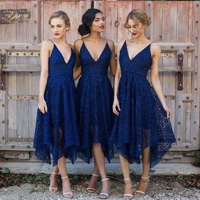 navy bridesmaid dress short