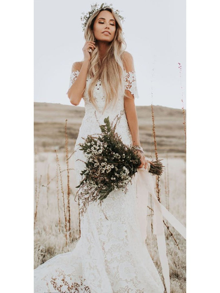 vintage lace off white wedding dresses