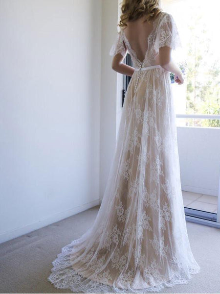 inexpensive lace wedding dress