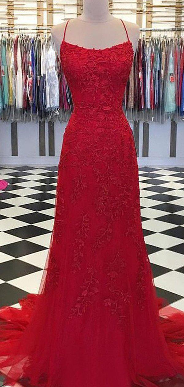 Sexy Red Lace Mermaid Long Evening Prom Dresses Evening Party Prom Dr Loverbridal 