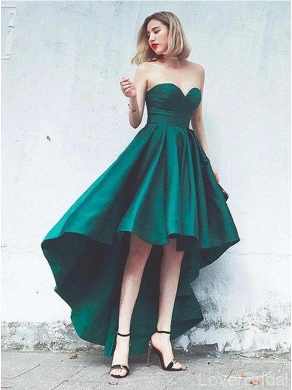 emerald green short prom dress