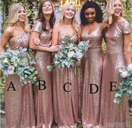 rose gold sequin bridesmaid dresses with sleeves