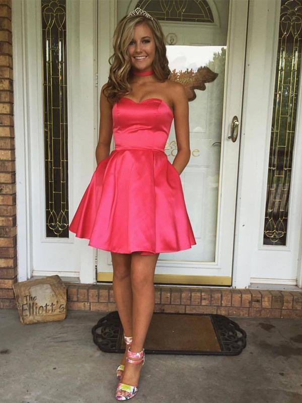 cute short red homecoming dresses